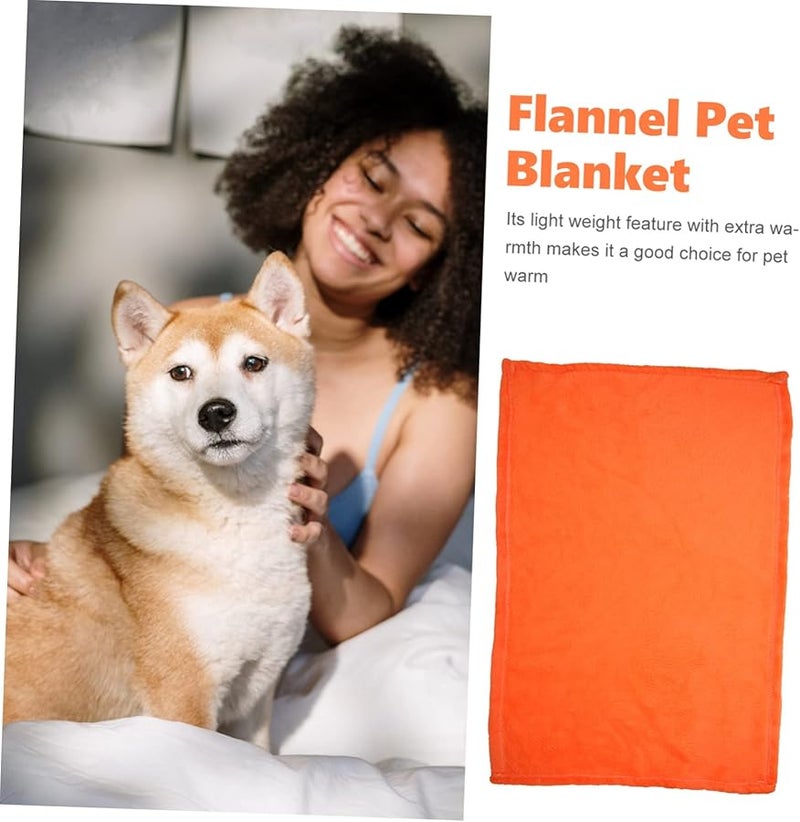 Cabilock Orange Flannel Fleece Pet Blanket Cozy Lightweight Warm Throw For Dogs Cats Bed Couch - Image 5